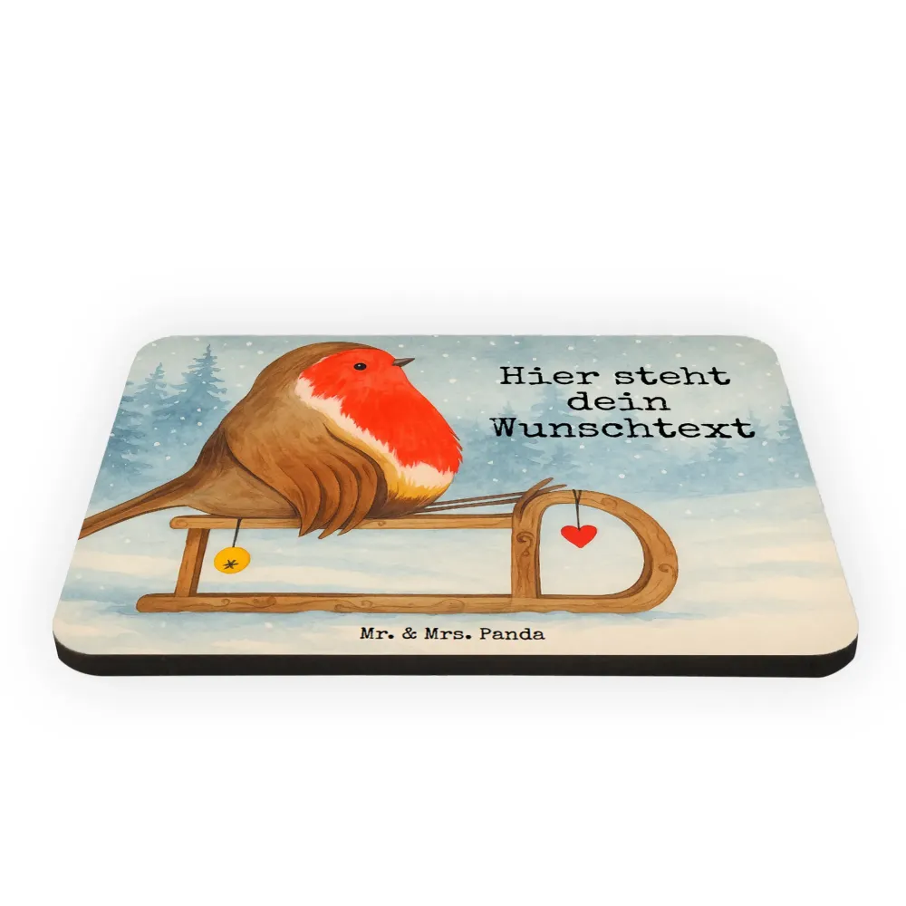 Personalizowany Magnes rudzik sanki Design