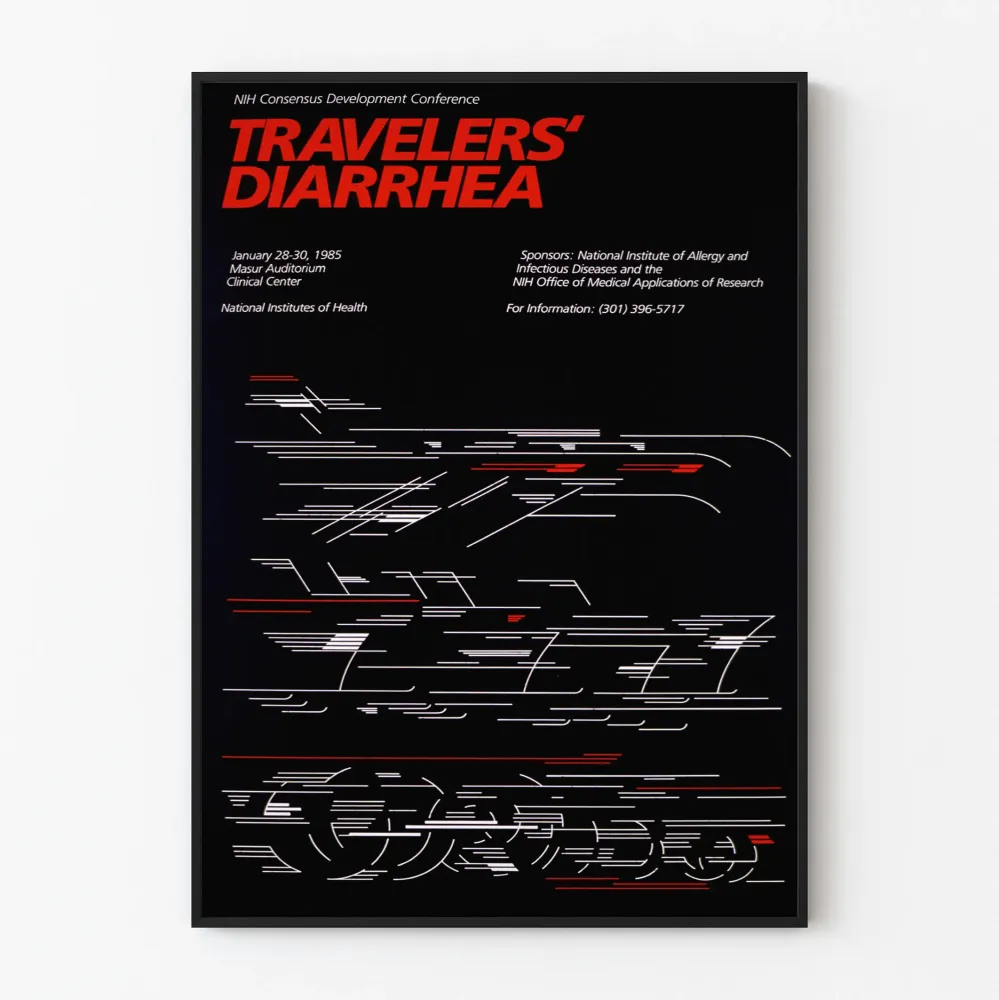 Plakat Art Deco Konferencja Biegunka podróżnych 1985