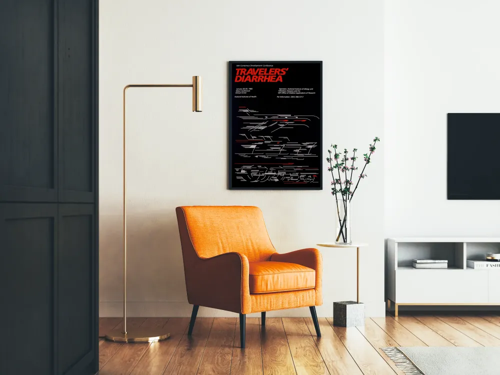 Plakat Art Deco Konferencja Biegunka podróżnych 1985