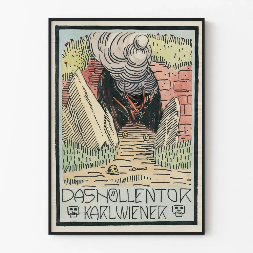Plakat artystyczny Das Hollentor o ekspresjonistycznej estetyce