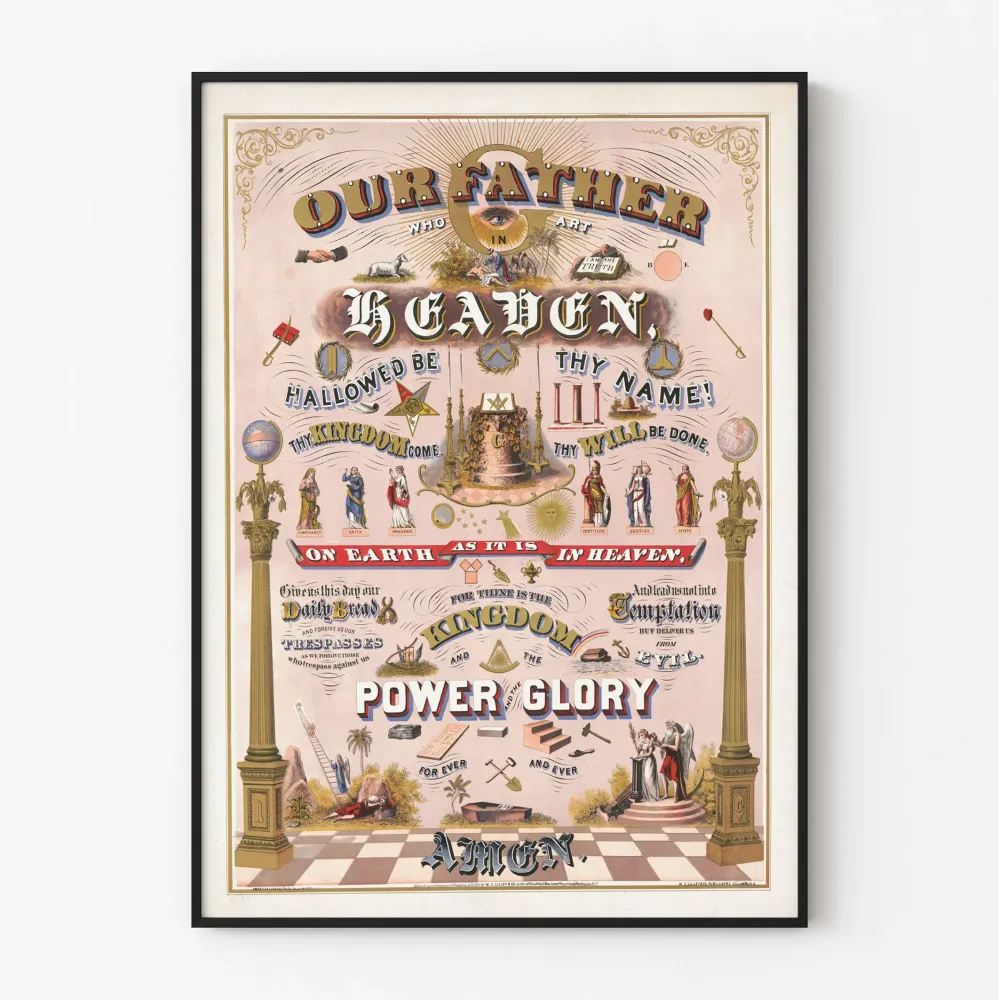 Plakat artystyczny Nasz Ojcze - Modlitwa i symbole duchowe