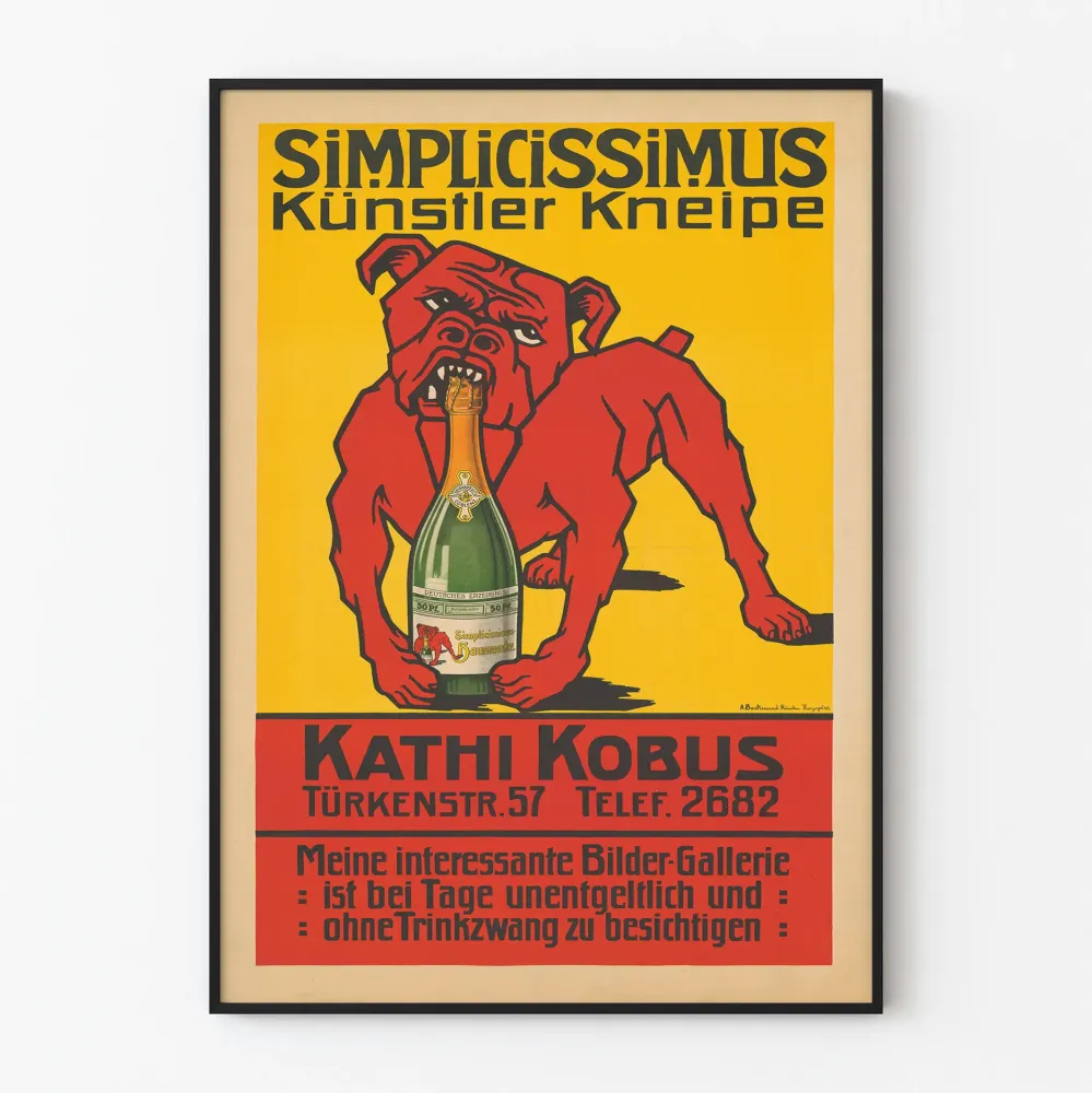 Plakat artystyczny Simplicissimus Künstler Kneipe Kathi Kobus