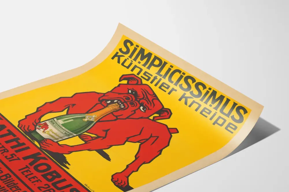 Plakat artystyczny Simplicissimus Künstler Kneipe Kathi Kobus