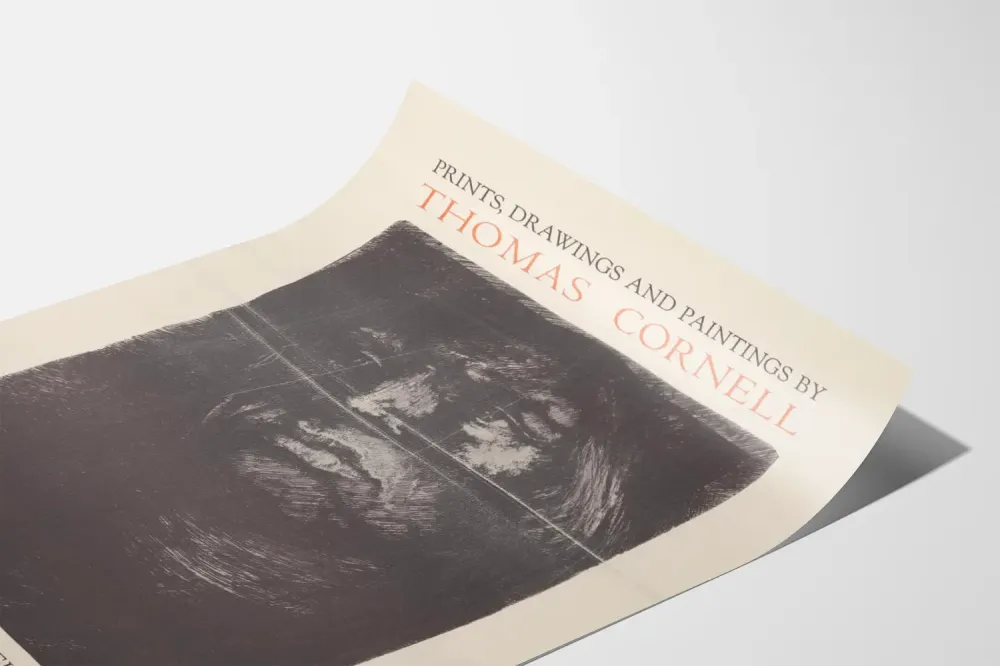 Plakat artystyczny Thomasa Cornella - Wystawa 1964 w Muzeum Sztuki Uniwersytetu Bowdoin