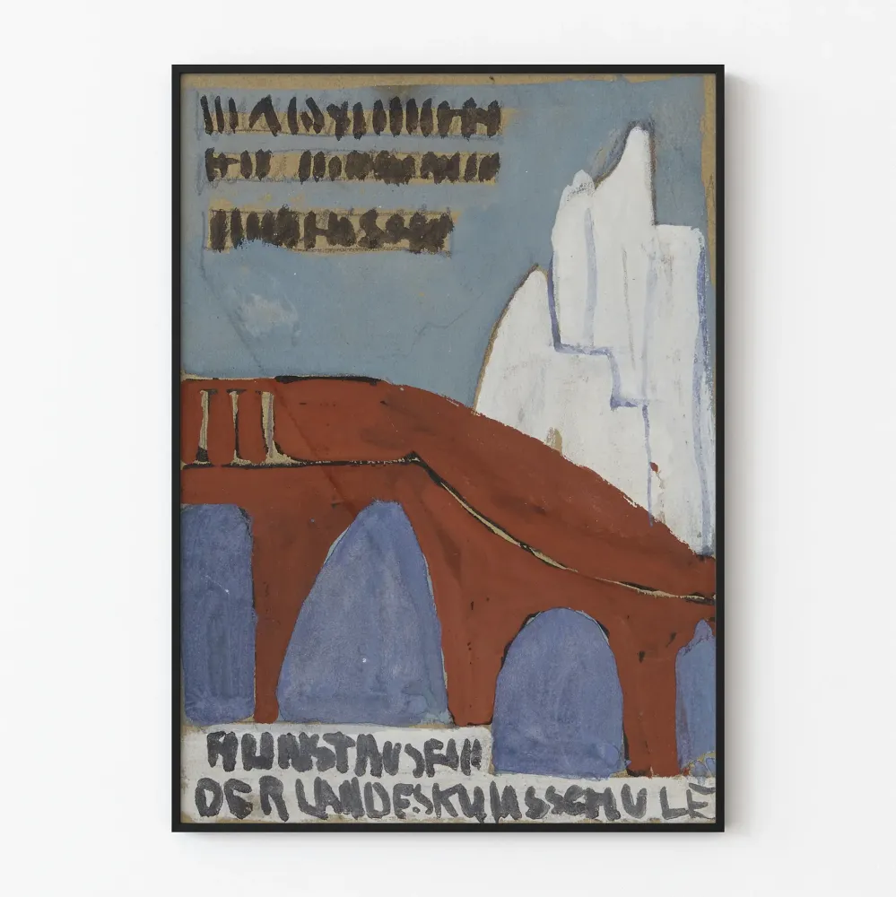 Plakat artystyczny vintage Muzeum Sztuki Landeskunstschule