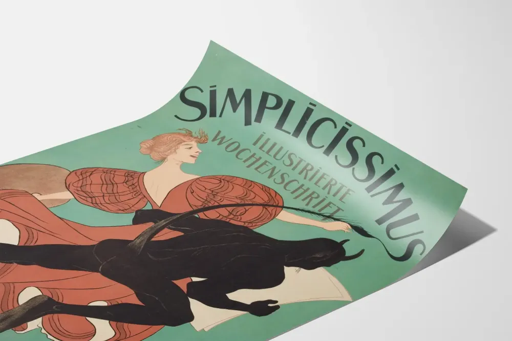 Plakat artystyczny vintage Simplicissimus tygodniowa ilustracja