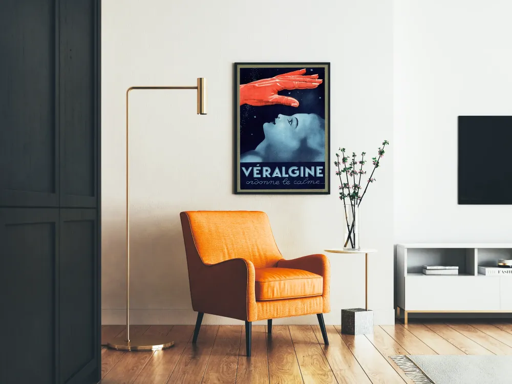 Plakat artystyczny vintage VÉRALGINE recepta na spokój