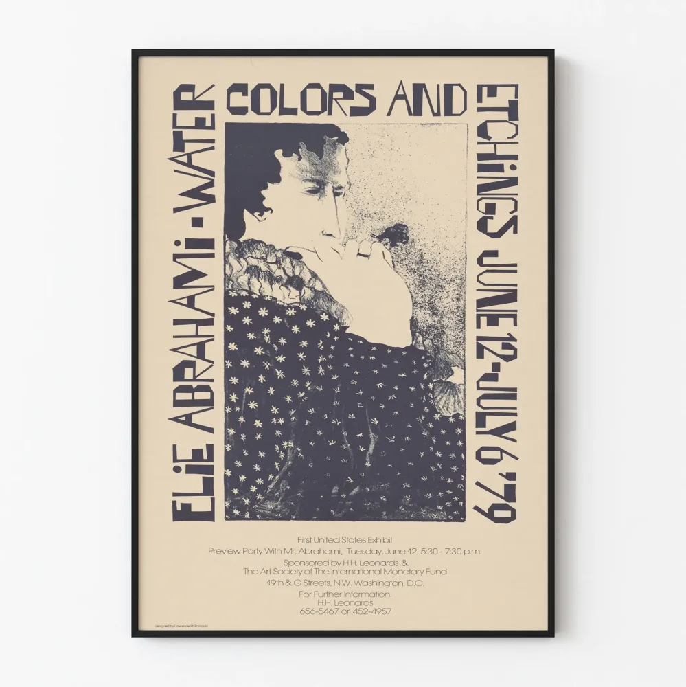 Plakat artystyczny Wystawa Elie Abrahami Akwarele i ryty 1979