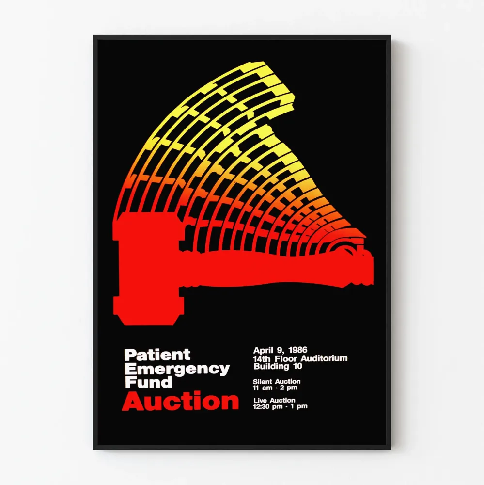 Plakat Aukcja Funduszu Nagłych Wypadków dla Pacjentów Vintage