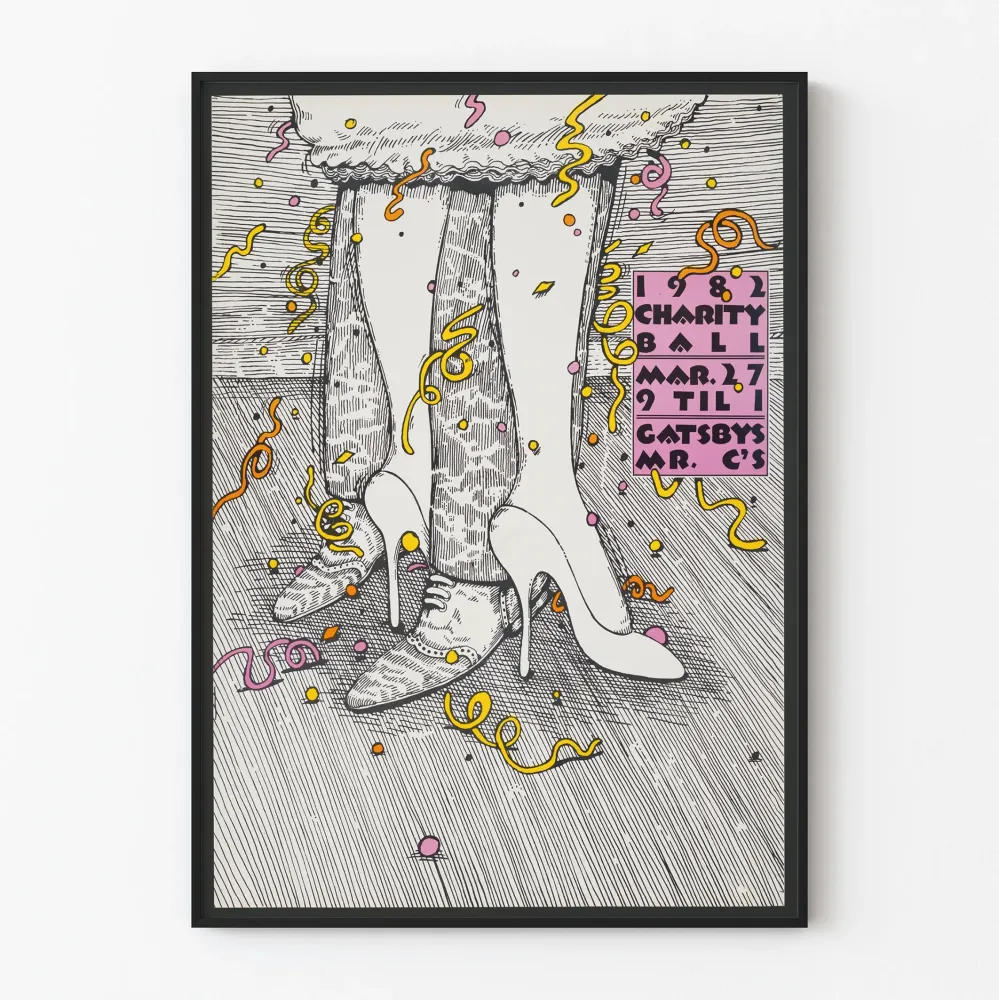 Plakat z aukcji charytatywnej z 1982 roku - Elegancka dekoracja ścienna