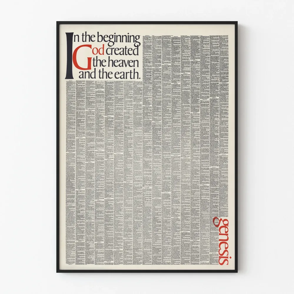Plakat Biblijny Rodzaju - Na początku Bóg stworzył niebo i ziemię