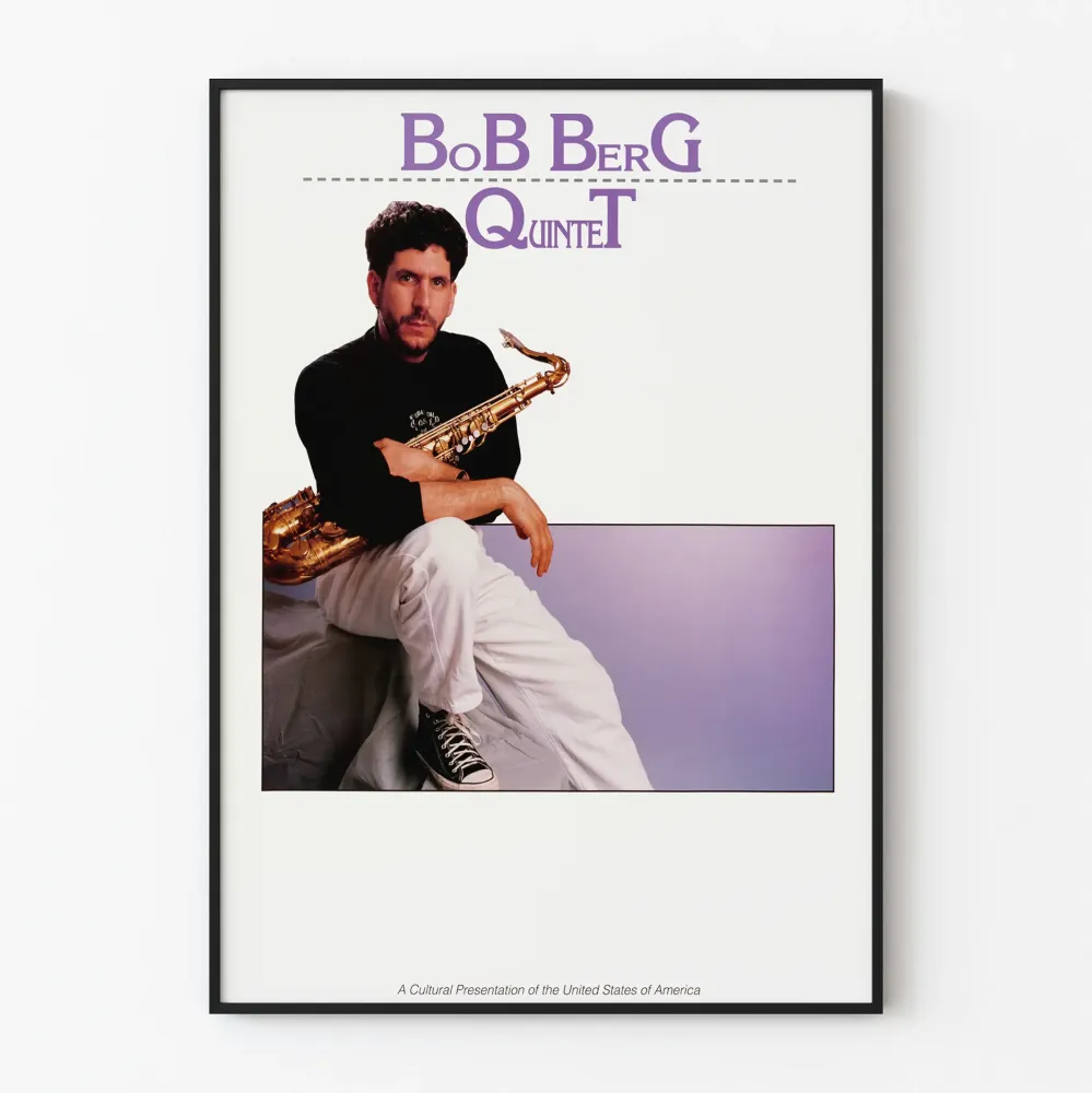 Plakat BoB BeRG Quintet saksofon jazz vintage