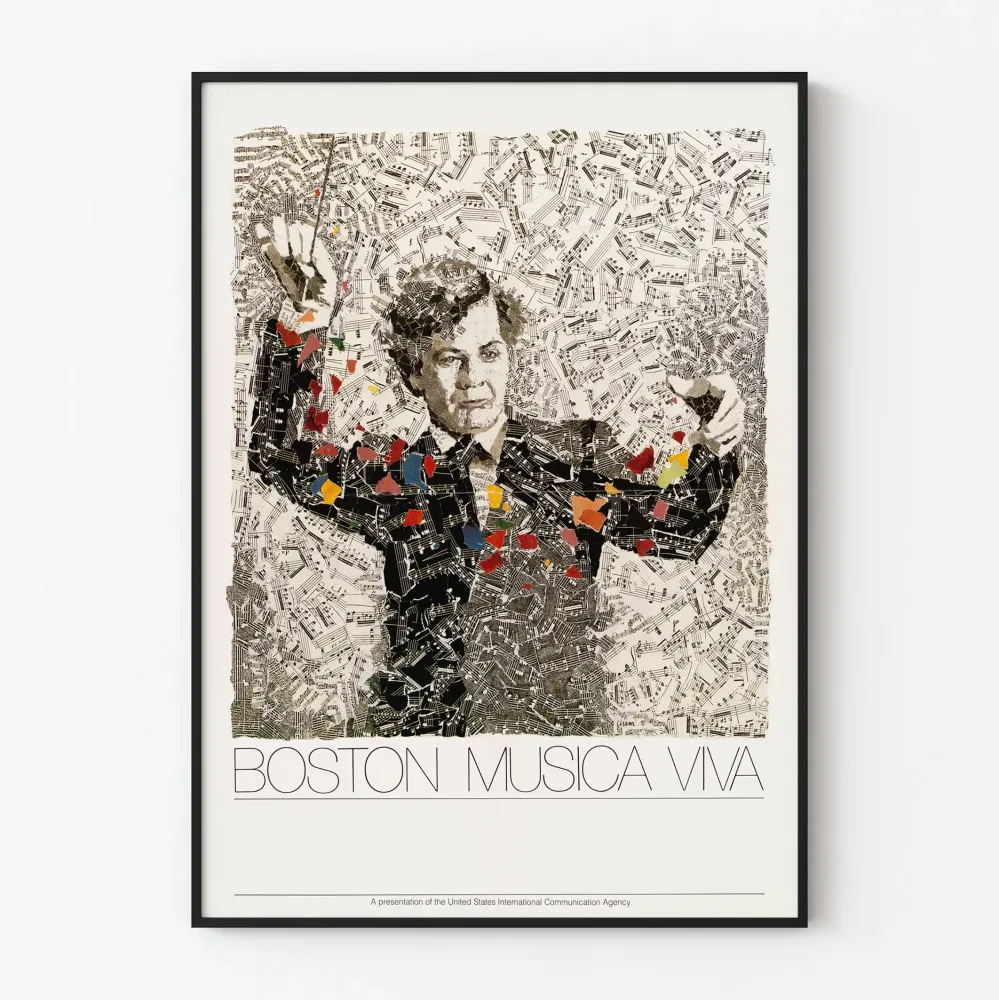 Plakat Boston Musica Viva - Portret artystyczny na partyturze muzycznej