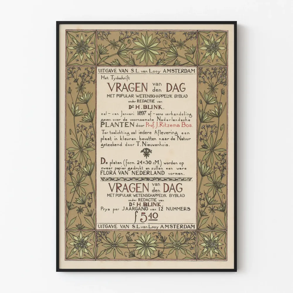Plakat ścienny botaniczny vintage Vragen van den Dag