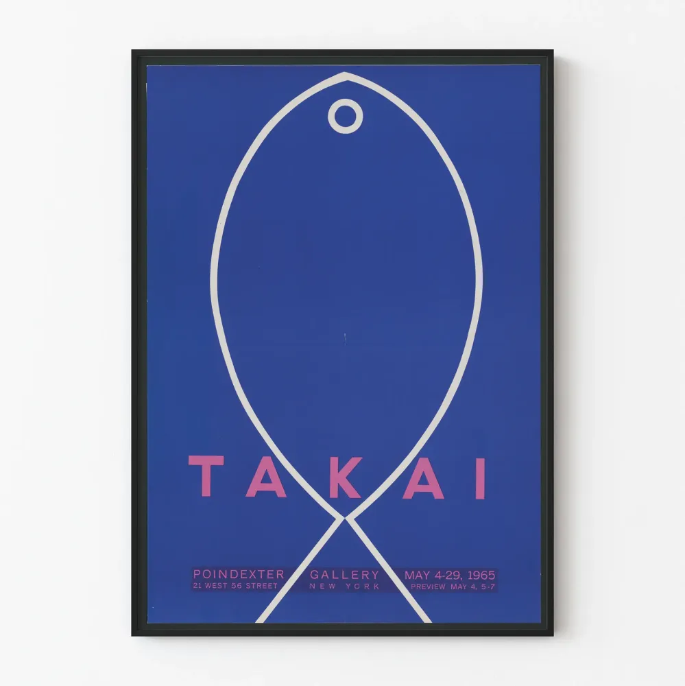Plakat ścienny graficzny niebieski TAKAI
