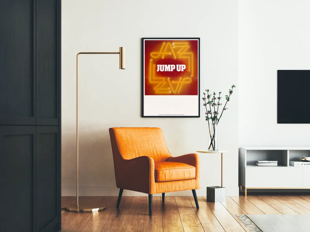 Plakat ścienny Jazz Jump Up neon vintage