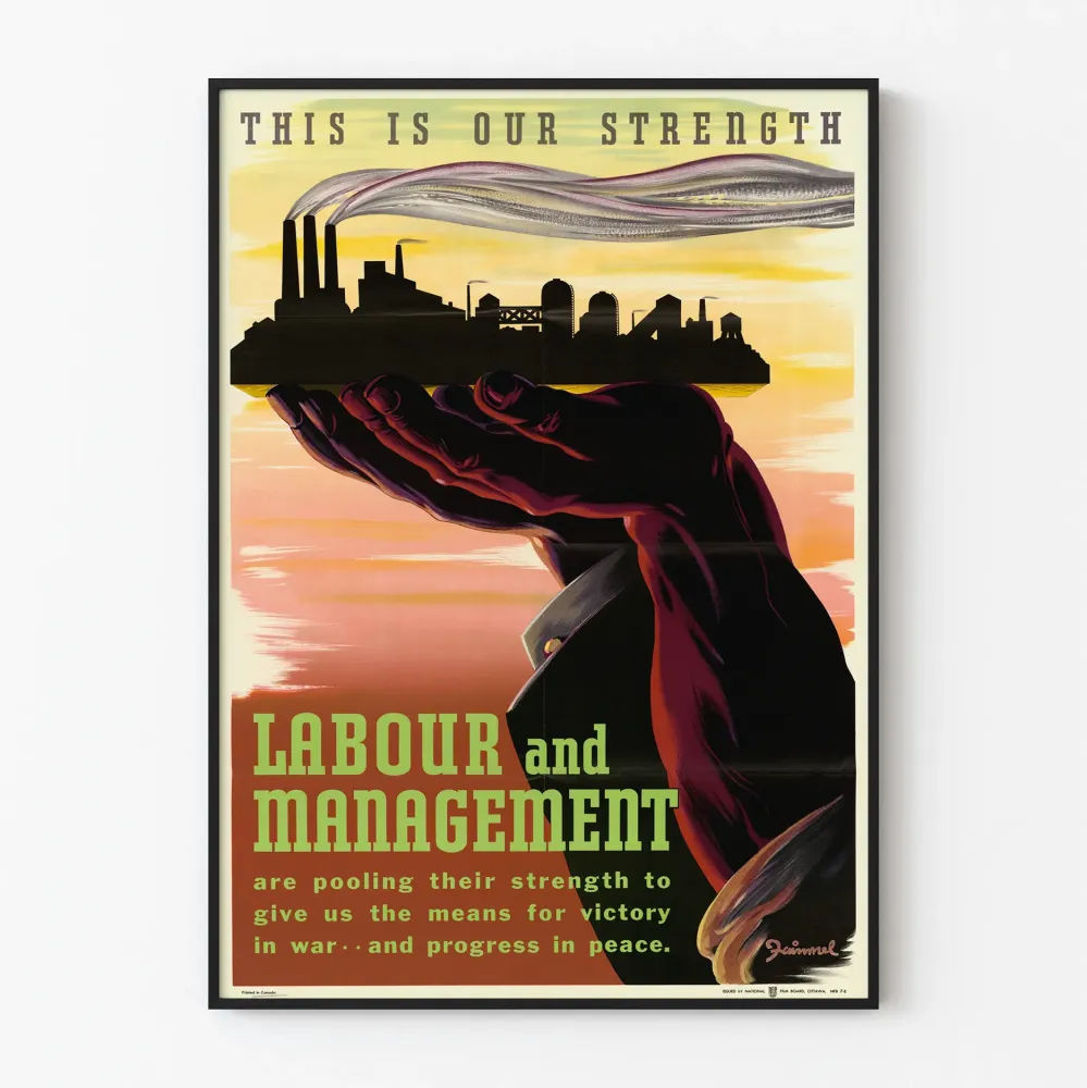 Plakat ścienny „Labour and Management” w stylu vintage industrialnym