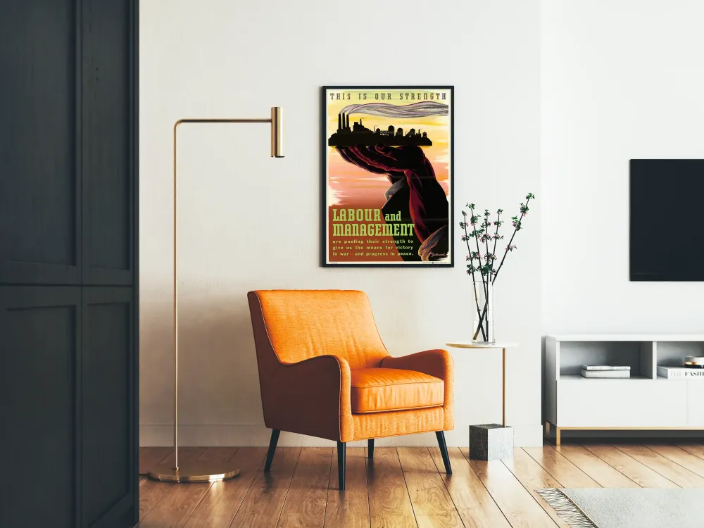 Plakat ścienny „Labour and Management” w stylu vintage industrialnym