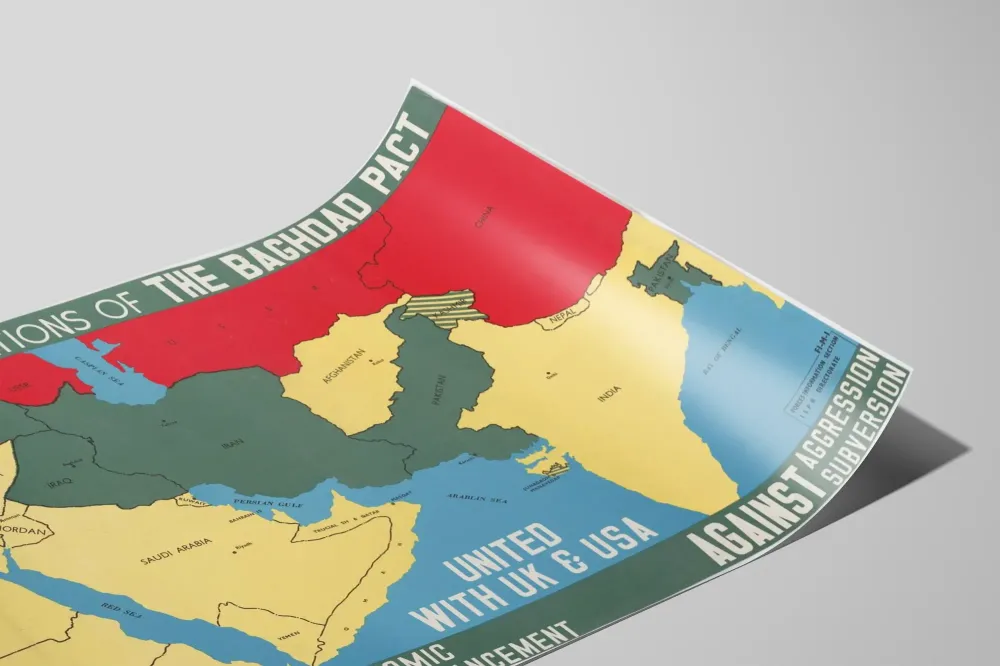 Plakat ścienny Mapa narodów muzułmańskich Paktu Bagdadzkiego