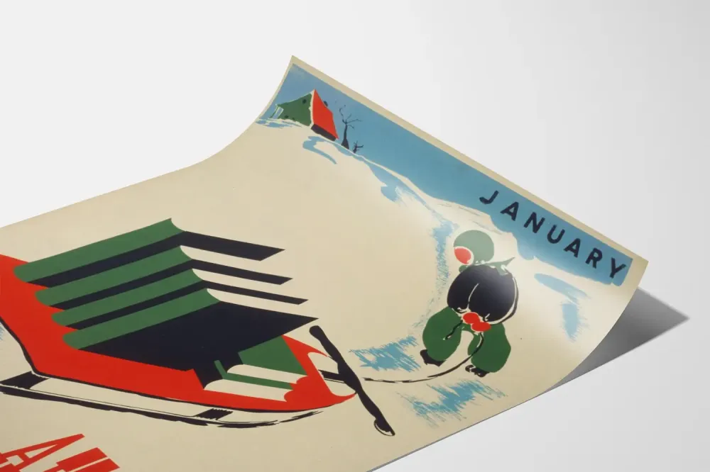 Plakat ścienny vintage "Styczeń - Year Good Reading Ahead"