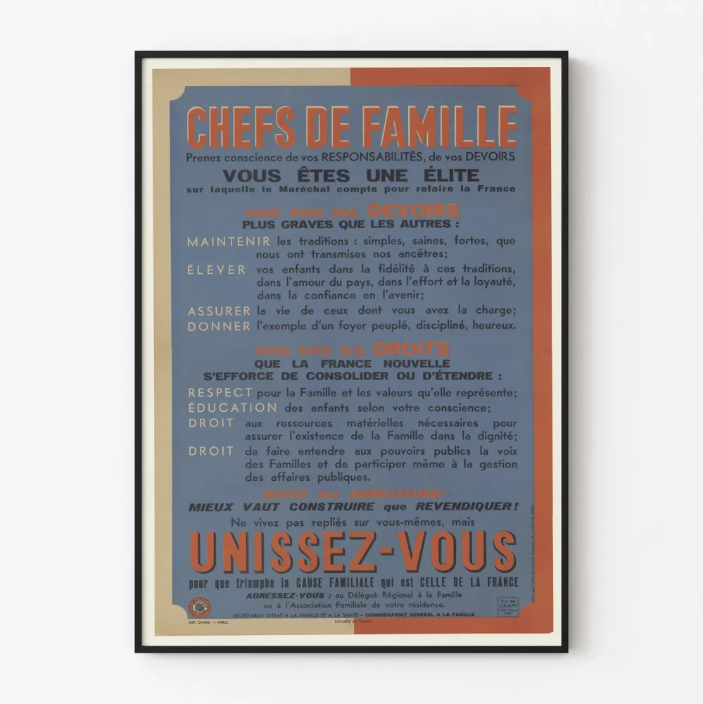 Plakat ścienny vintage Szefowie Rodzin - Oświadczenie i Zaangażowanie