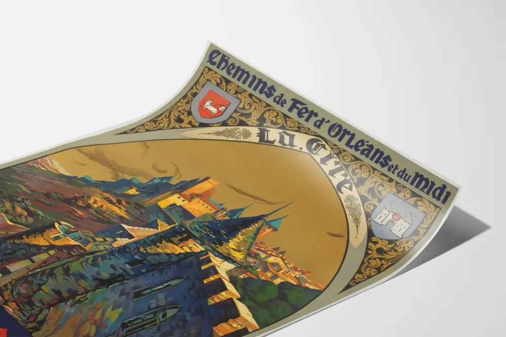 Plakat ścienny vintage Zamek Carcassonne