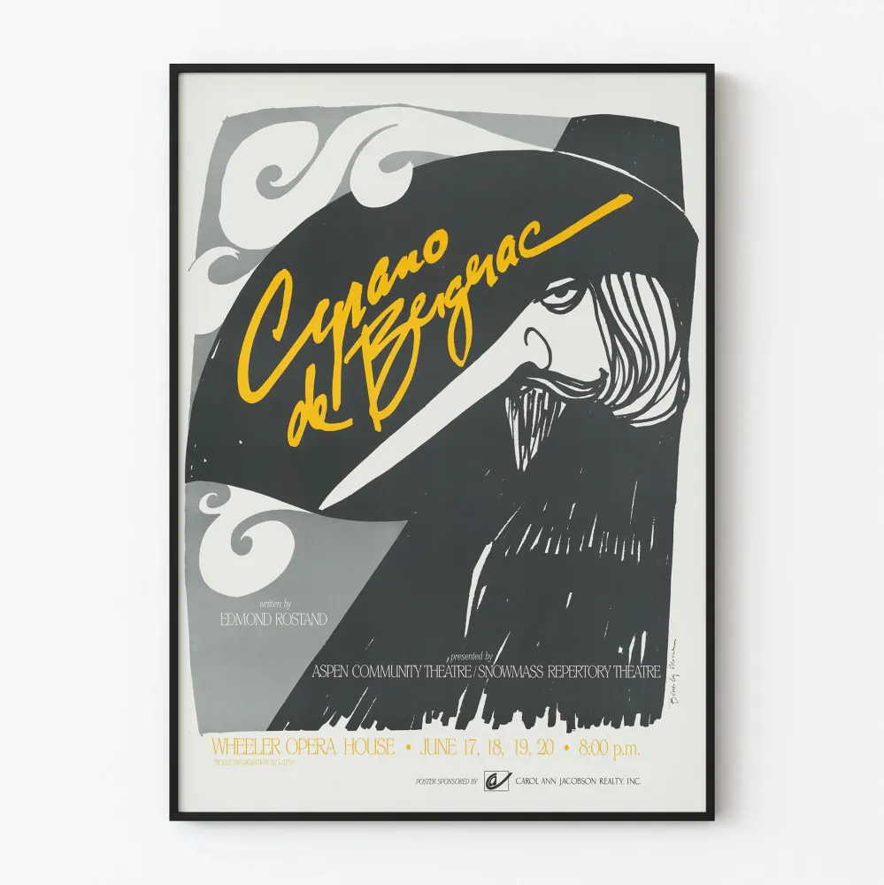 Plakat Cyrano de Bergerac - Graficzna ilustracja dramatyczna