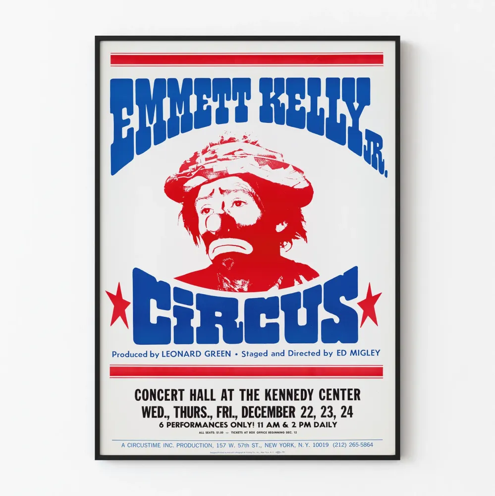Plakat Cyrk Emmett Kelly Jr. w stylu vintage