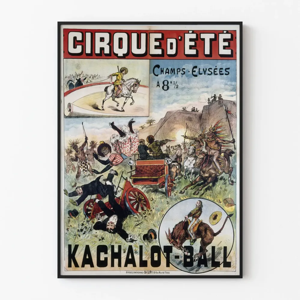 Plakat Cyrk Letni Champs-Élysées - Kachalot-Ball Vintage