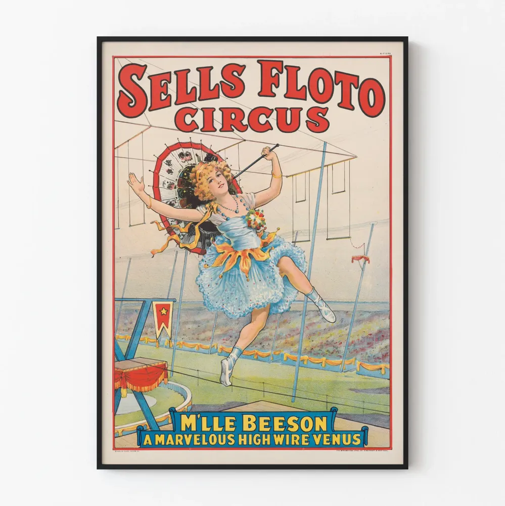 Plakat Cyrk Sells Floto - Panna Beeson akrobatka na linie