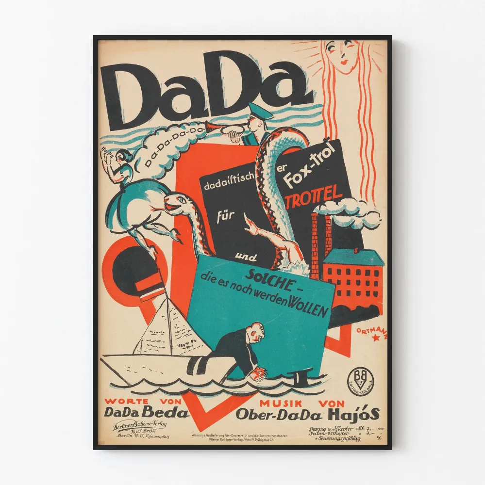 Plakat Dada Fox-trot projekt graficzny vintage