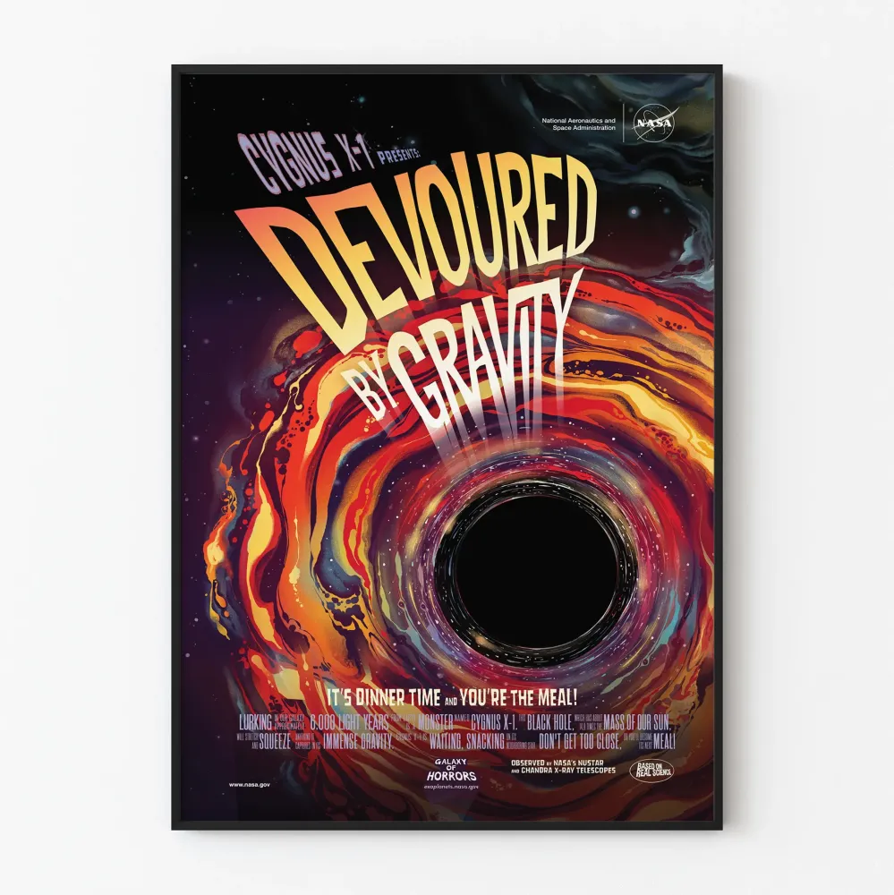 Plakat Dekoracja Ścienna Czarna Dziura Pożerana przez Grawitację NASA