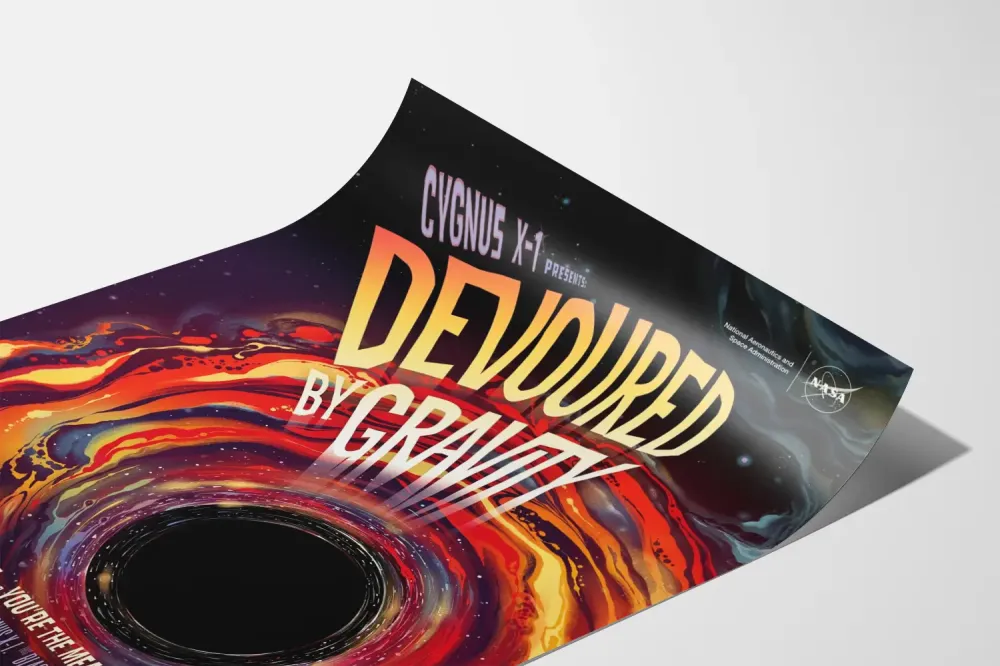 Plakat Dekoracja Ścienna Czarna Dziura Pożerana przez Grawitację NASA