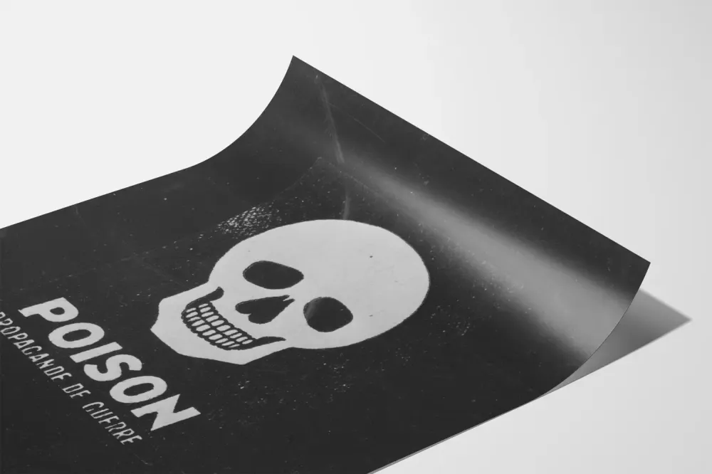 Plakat dekoracja ścienna głowa czaszki Poison Propaganda wojenne