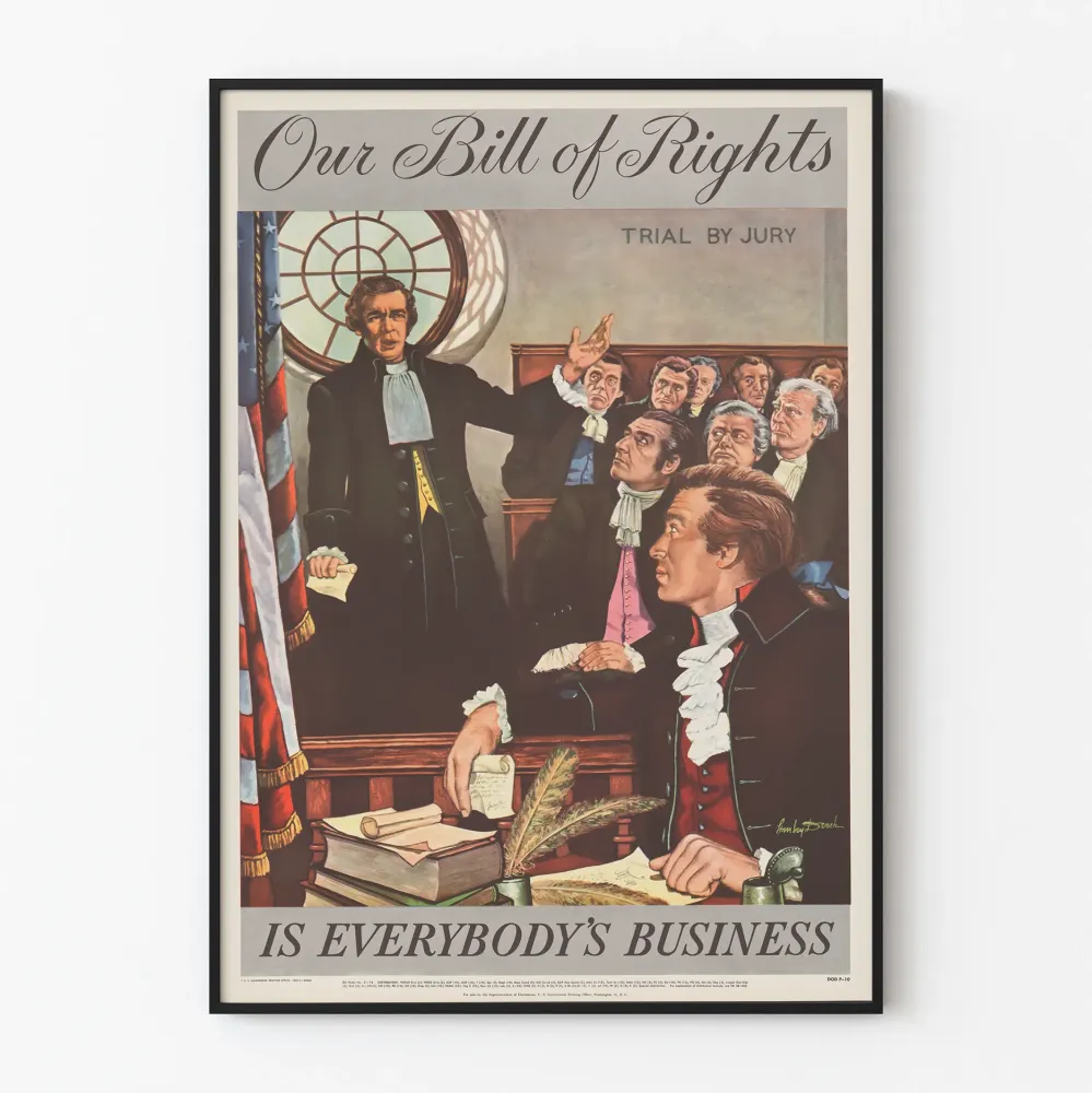 Plakat Dekoracja Ścienna Nasza Deklaracja Praw - Historyczny Sąd Scene