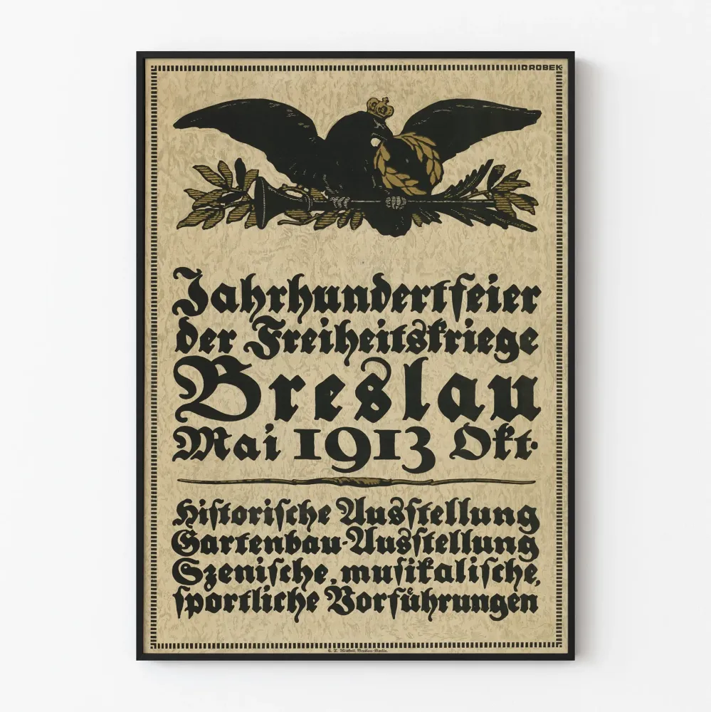 Plakat dekoracji ściennej z setnej rocznicy wojen wyzwoleńczych Breslau 1913
