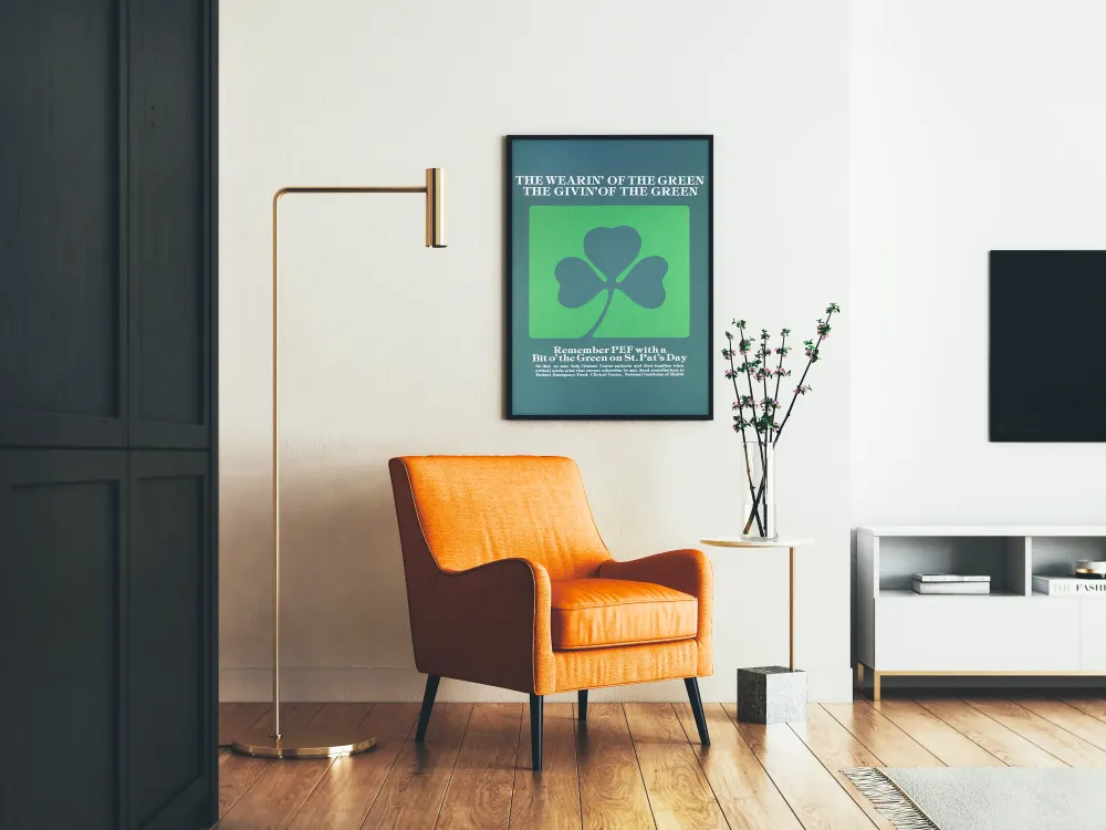 Plakat dekoracji ściennej Święty Patryk Zielony Trójlistny Koniczynka