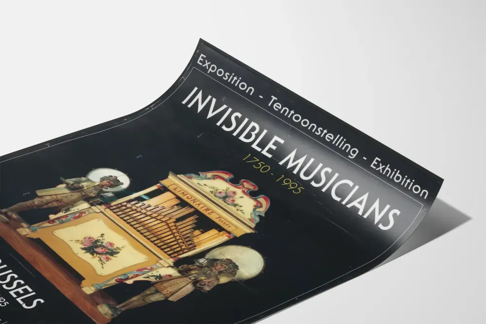 Plakat dekoracji ściennej wystawy Niewidzialni Muzycy 1750-1995