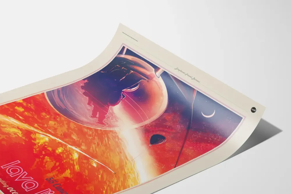 Plakat dekoracyjny 55 Cancri e planeta lawy - Plakat kosmosu i astronauty