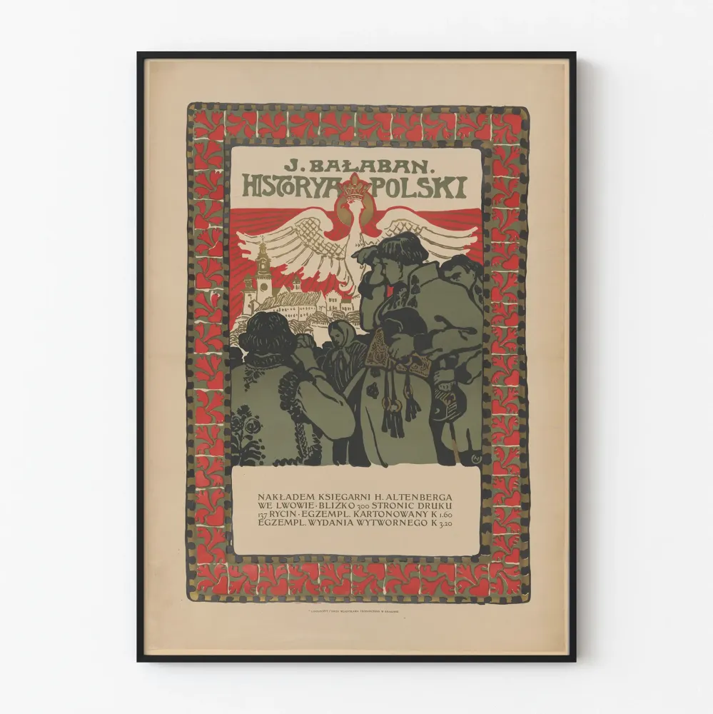Plakat dekoracyjny historia polska J. Bałaban