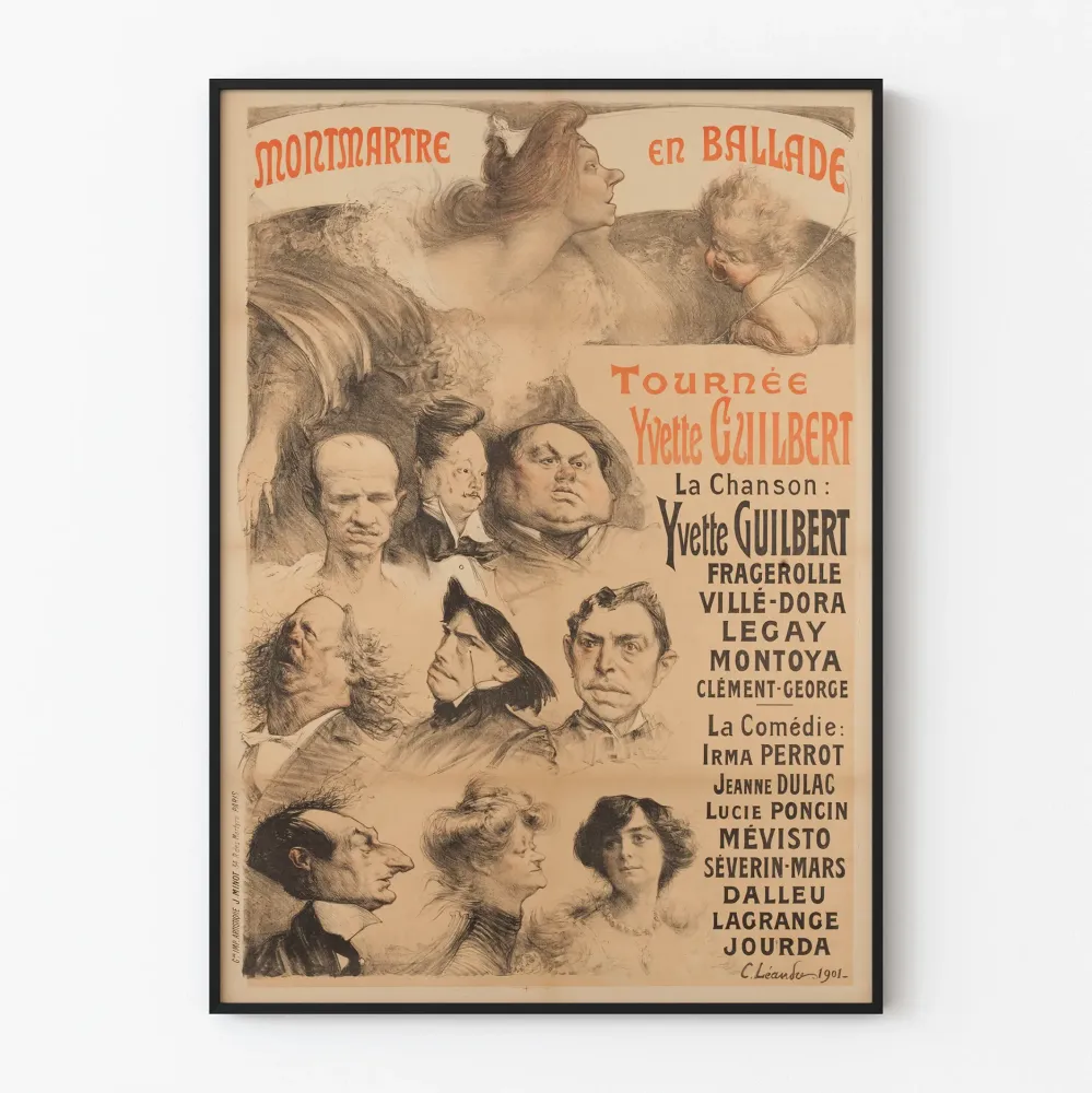 Plakat dekoracyjny Montmartre en Ballade - Tournée Yvette Guilbert