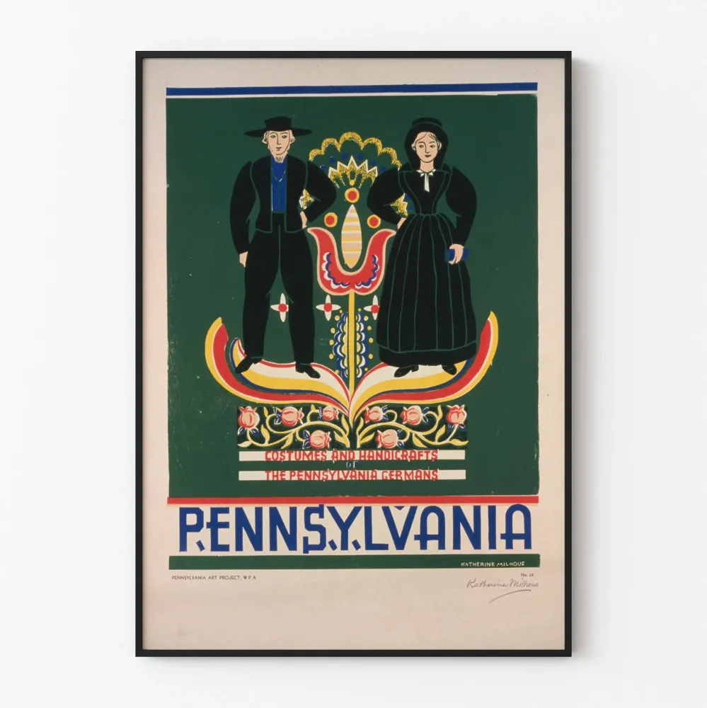 Plakat dekoracyjny Stroje i rzemiosło Niemców Pensylwanii