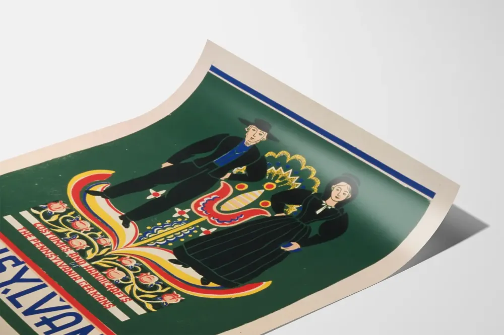 Plakat dekoracyjny Stroje i rzemiosło Niemców Pensylwanii