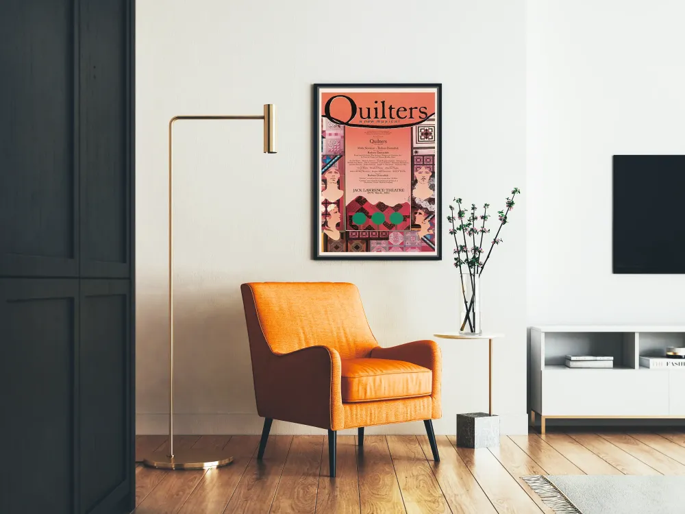 Plakat dekoracyjny w stylu muzycznym dla hafciarek i patchworków