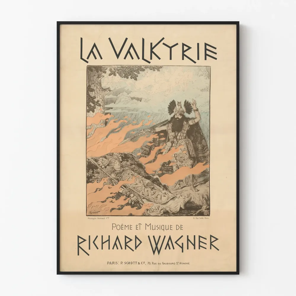 Plakat dekoracyjny La Valkyrie autorstwa Richarda Wagnera