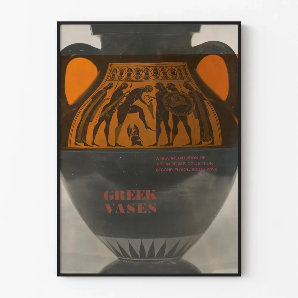 Plakat dekoracyjny Wazon Grecki antyczny czarno-pomarańczowy