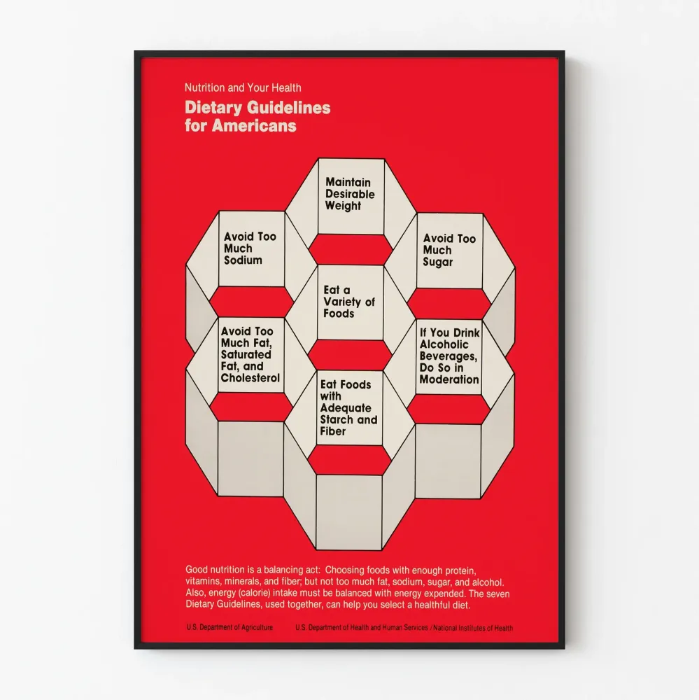 Plakat dekoracyjny zaleceń żywieniowych amerykańskich