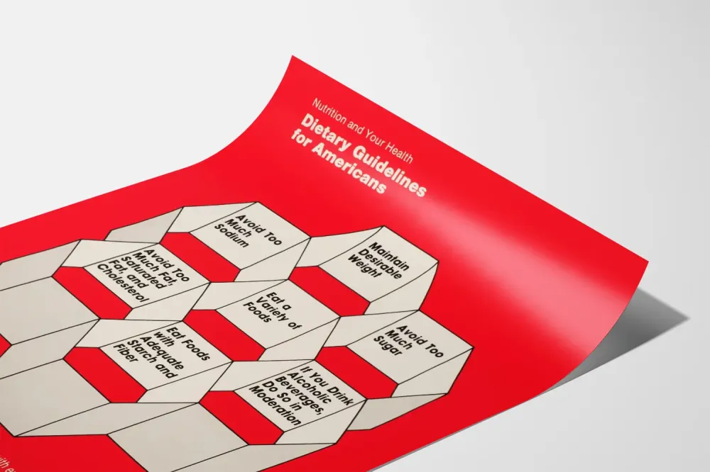Plakat dekoracyjny zaleceń żywieniowych amerykańskich