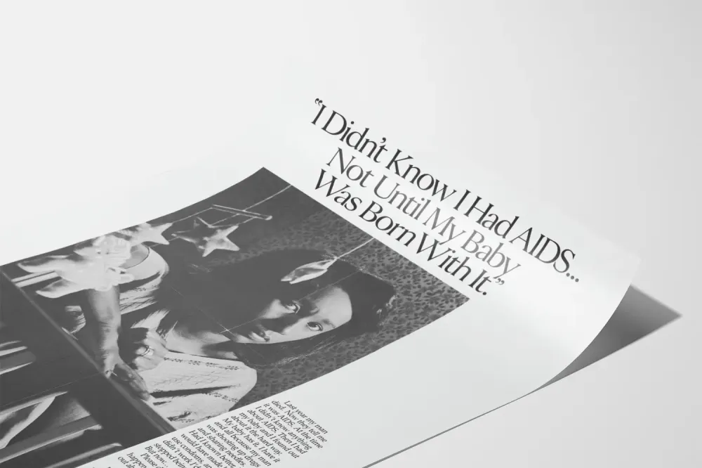 Plakat edukacyjny o AIDS i przekazywaniu choroby z matki na dziecko