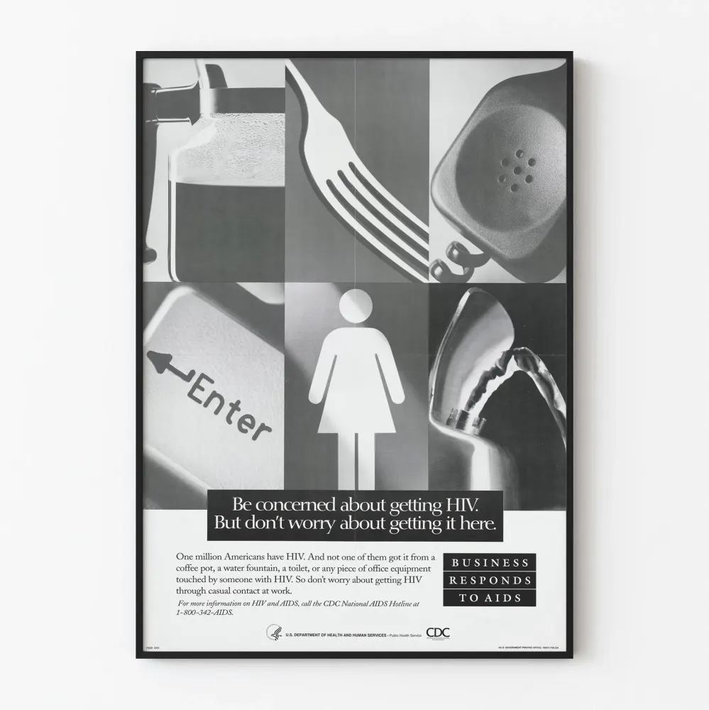 Plakat edukacyjny HIV - Zapobieganie i oficjalne informacje